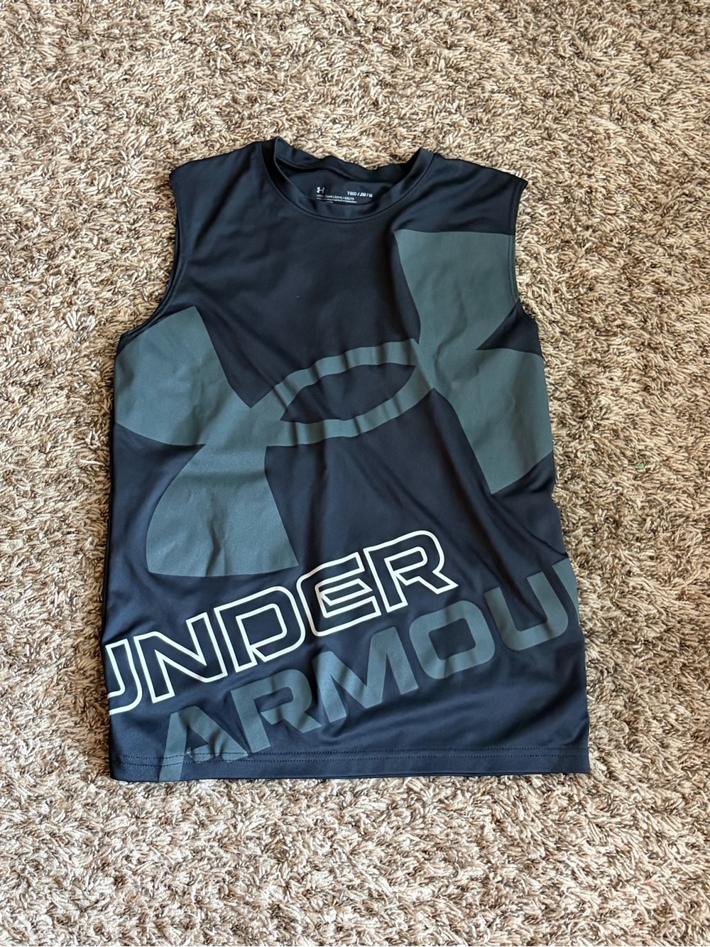 Under Armour Boys' Black Sleeveless Logo Performance Tank Size Youth Medium